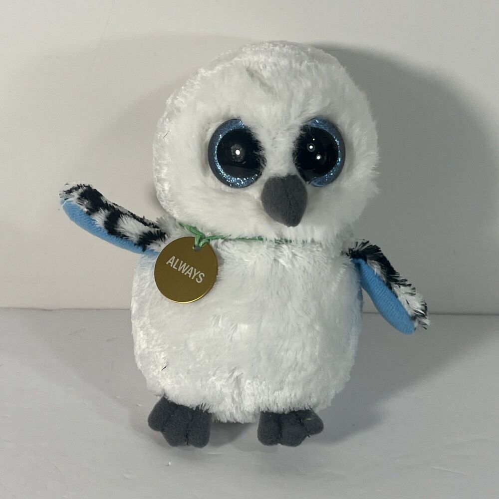 Ty Spells White Owl Plush Glitter Eyes Stuff Animal